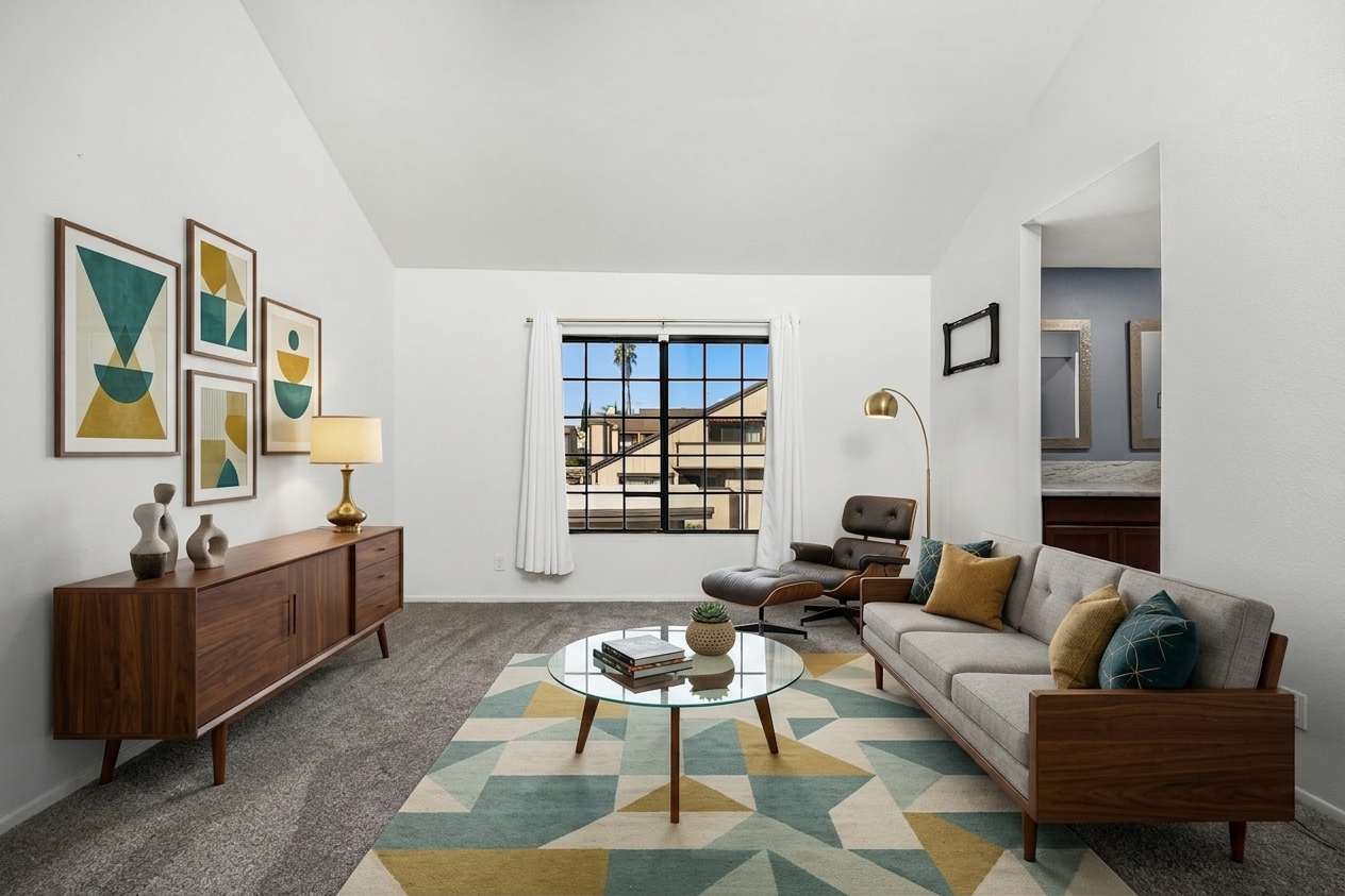 Mid-Century Modern virtual staging example